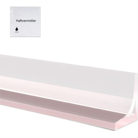 Barre de seuil de douche silicone 1 m, joint étanche hauteur 3 cm, barrière anti éclaboussures autocollante, protection efficace pour salle de bain et douche installation facile, transparent (1/5)