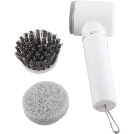 Balai électrique rotatif sans fil, brosse de nettoyage électrique pour vaisselle, cuisine et salle de bain, avec 2 têtes de rechange (1/5)