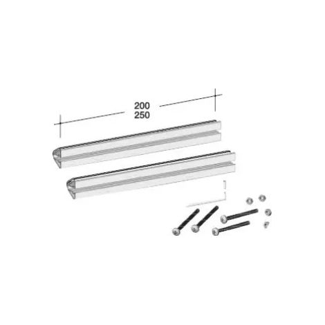 KIT TRAVERSINI SILMEC PER INSTALLAZIONE CASSETTA SU RINGHIERA IN ALLUMINIO ARGENTO MM.250 COD.11-004