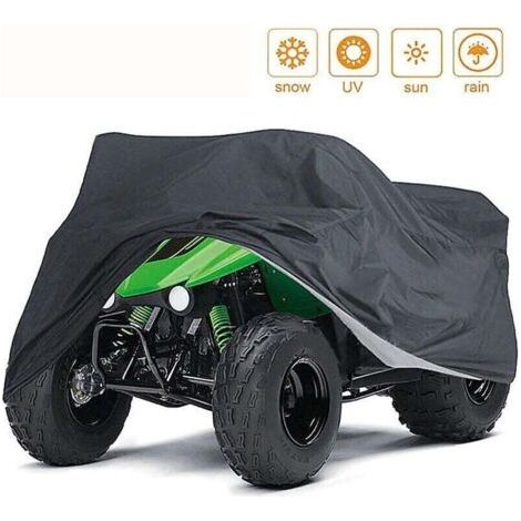 Housse de protection pour quad en plein air, imperméable coupe-vent anti-UV et anti-poussière, pour protéger votre quad par tous les temps, convient à la plupart des types de quads (Noir (1/4)