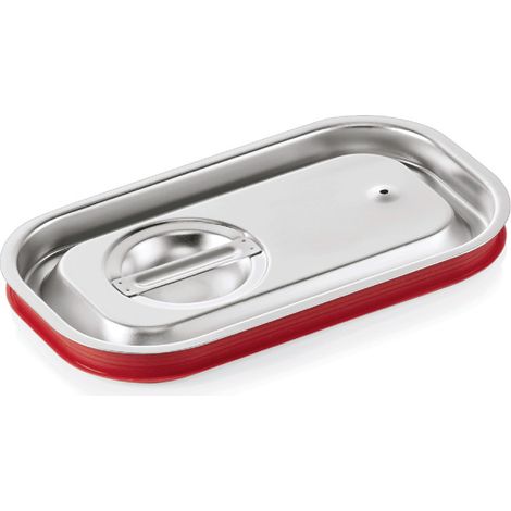 Couvercle transport inox GN 1/4 joint silicone pour bacs H 100 mm+ GN CORE - Was Germany (1/2)
