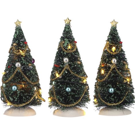 Luville Village de Noël Vert H15xl9xL9cm