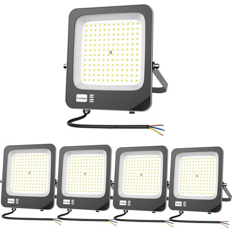 Projecteur LED Extérieur 100W, Spot LED Extérieur IP66 Etanche Luminaire Exterieur de Sécurité,6500K Blanc Froid Super Lumineux Eclairage Exterieur Murale pour Cour,Jardin,Garage,Patio-5 Pack