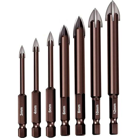Foret Pour Carrelage - Foret Pour Verre 3-13 mm - Pour Carrelage Céramique Porcelaine Marbre Miroir - Lot de 6 Pièces ou 7 Pièces (1/5)