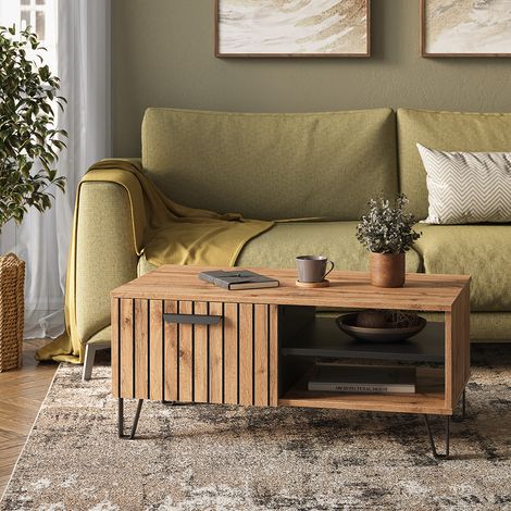 Couchtisch Amber, Eiche Wotan, 90 x 50 cm, Vicco