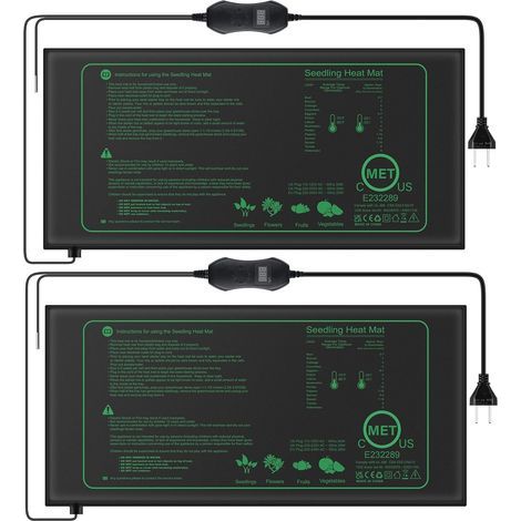 2er-Set Pflanzenheizmatte mit Thermostat für Setzlinge, Haustiere und Reptilien, 50-W-Heizmatte für Keimung und Temperaturregulierung, sicher und langlebig (1/5)