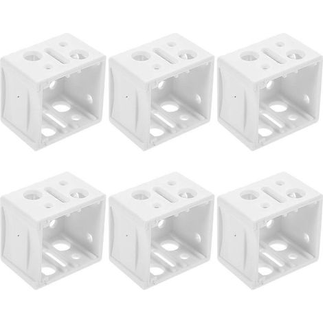 Support de fixation pour boîte de 6 pièces, support de rail supérieur de rechange pour stores de fenêtre de 1 pouce-3.8X3.8cm-White (1/3)