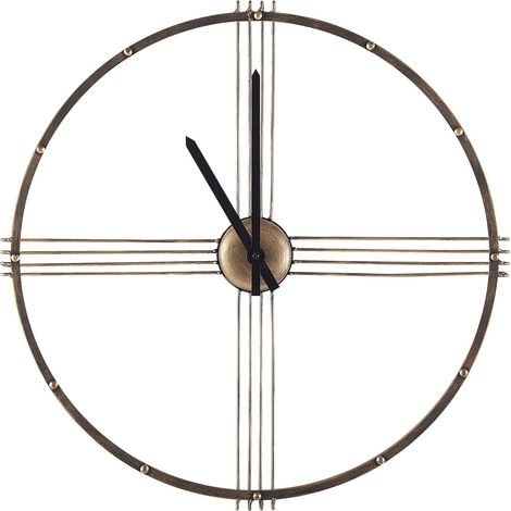 Orologio da Parete in Metallo Oro Antico Minimalista e Retrò ø 64 cm Ascona (1/5)