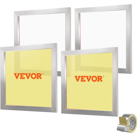 Lot de 4 Cadres de Sérigraphie Kit de Sérigraphie Cadre en Aluminium 50,8x50,8 cm avec Maille 110 en Polyester Réutilisable Nettoyage Facile Accessoires de Sérigraphie Tissu Papier Plastique (1/5)