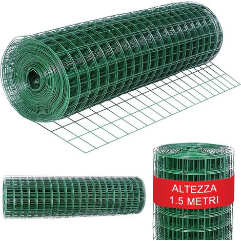 Rete Metallica Elettrosaldata 1,5 x 25 mt Maglia 50x75mm Zincata per Recinsione (1/5)