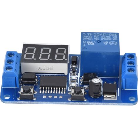 Module de relais temporisé à cycle infini intermittent avec microcontrôleur et affichage LED, interrupteur temporisé 12 V (1/5)