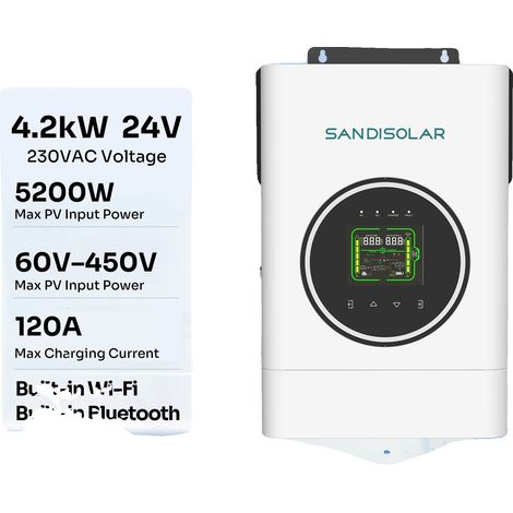 Onduleur hors réseau, Gestion hybride de l'énergie, Double sortie AC, 24V 4.2KW (1/5)