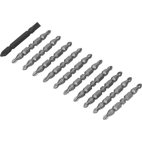 Tournevis à embouts cruciformes en acier allié, antidérapant, magnétique, pour perceuse, 6,35 mm, dureté HRC62 (1/5)