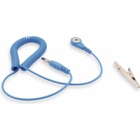 Quadrios ESD-Erdungskabel 1.80 m Druckknopf 4 mm, Stecker, Krokodilklemme (1/5)