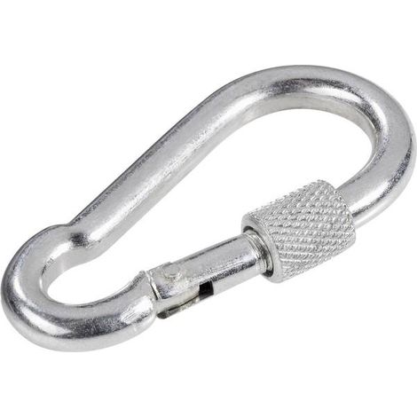 Moschettone con ghiera di sicurezza a vite TOOLCRAFT 486747 (L x L) 80 mm x 8 mm