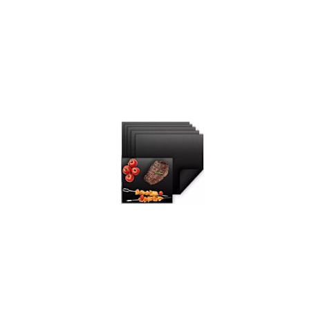 Lot de 5 tapis de barbecue antiadhésifs et résistants aux hautes températures (40 x 33 cm) – Noir (1/5)