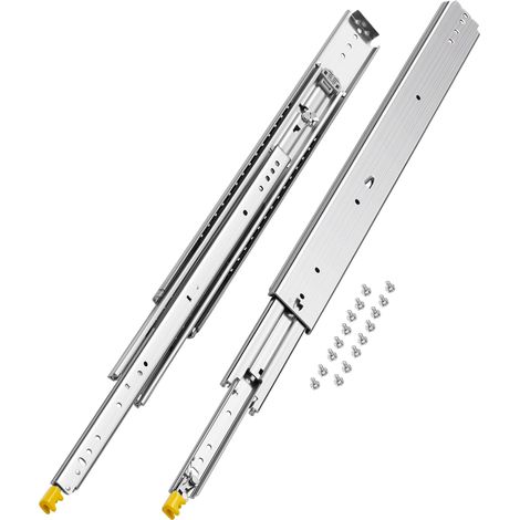 VEVOR Glissiere de tiroir a extension complete, 762 mm, coulisse de tiroir verrouillable, 1 paire, capacite de charge 226,8 kg, rail coulissant a montage lateral avec roulement a billes et verrou