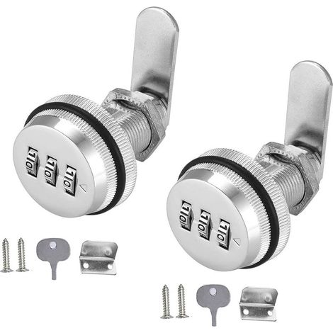 Security components for mailbox drawers, cam lock with number code, keyless cam lock, combination lock for mailbox drawers (1/5)