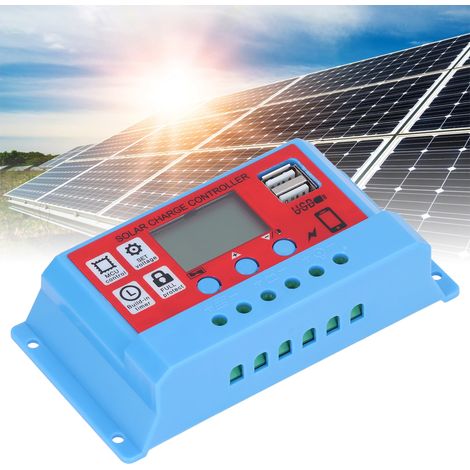 12V/24V Photovoltaik-Solarladeregler mit LCD-Display und Pulsweitenmodulation (PWM) 10A (1/5)