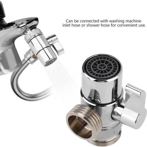 Robinet Diviseur - Filetage M24 - Pour Évier Cuisine et Lavabo Salle de Bains - Adaptateur Tuyau G1/2 - 1 Pièce (1/4)