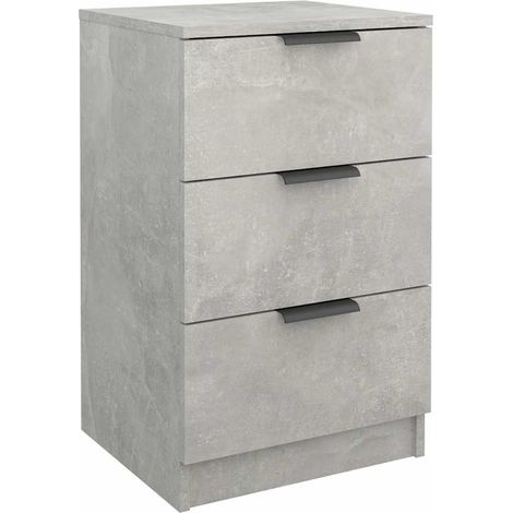 Maison Exclusive - Mesita de noche color gris hormigón 40x36x65 c (1/5)