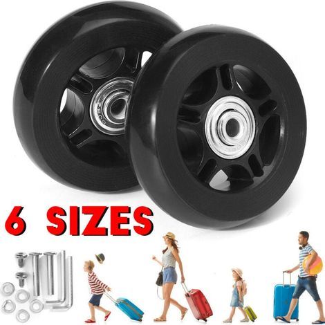 Roulettes de rechange pour valises. 60 mm x 18 mm. kits de réparation de roulements pivotants en caoutchouc. lot de 2 (1/4)