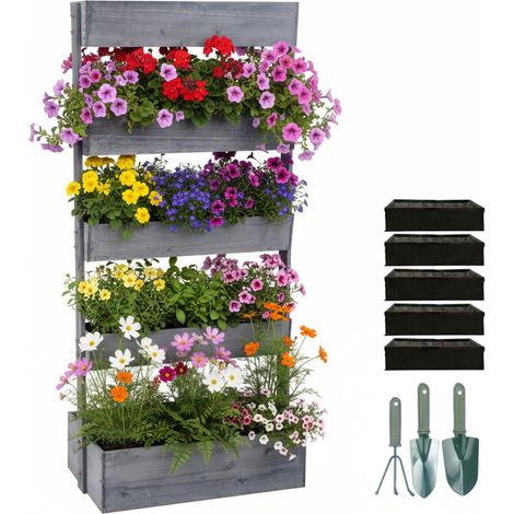Jardinera escalonada para hierbas, verduras y flores