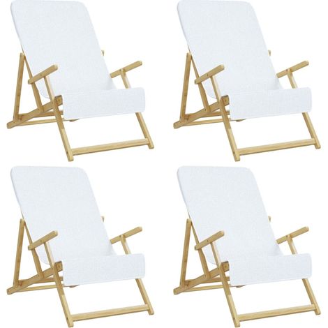 Serviettes de plage 4 pcs blanc 60x135 cm tissu 400 GSM