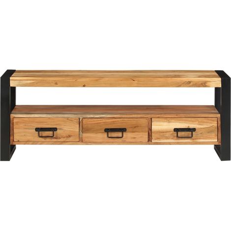 Meuble TV  Banc TV  Armoire TV 120x30x45 cm bois d'acacia massif (1/5)