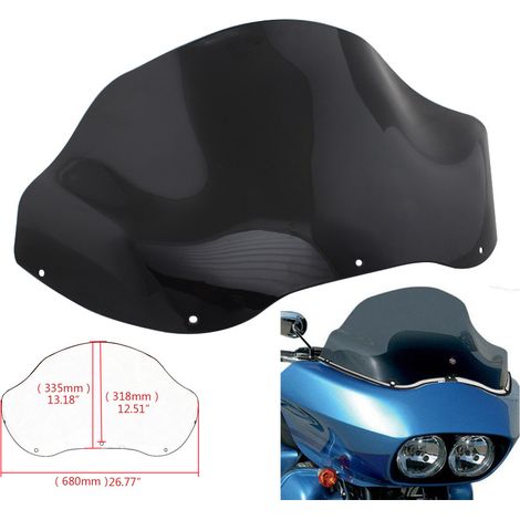 Pièces de moto, 2013, pare-brise noir à double phare de 12,5 pouces pour Harley-Davidson Glide. (1/5)