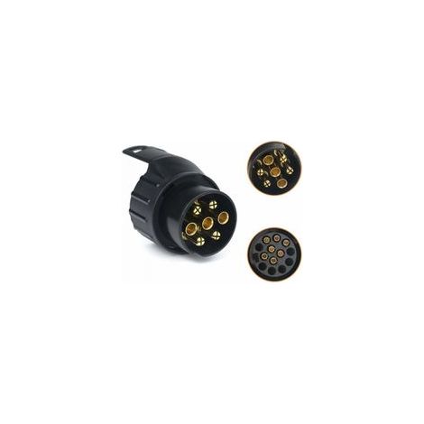 7/13 Adaptateur Prise Remorque 7 vers 13 Broches Connecteur Fiche Attelage 7 Pole a 13 Pin pour Remorque de Voiture, Tracteur, Caravane, Porte-vélo (1/4)