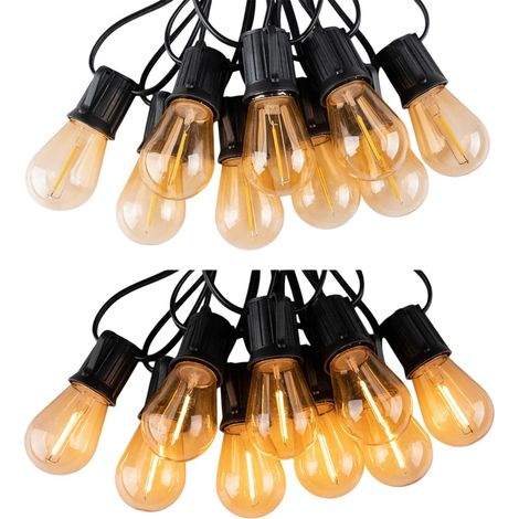 Guirlande lumineuse LED de 15 m, 1 W, prise européenne, étanche, pour éclairage décoratif extérieur de jardin ou terrasse. (1/4)
