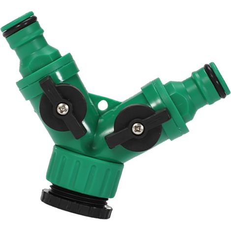 Répartiteur de tuyau d'arrosage pour la maison et l'utilisation - En forme de Y - 2 voies - Distributeur d'eau efficace - Connecteur de tuyau de type Y (1/5)