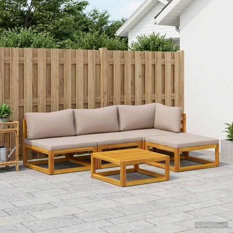 vidaXL Sofa Set 5 pcs Natural Solid Acacia Wood (1/5)