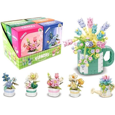 Blocchi di fiori singoli in vaso misto