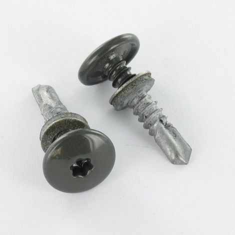Vis Express – Vis autoperceuse Tête cylindrique bombée TORX T25 5.5x26 – Bimétal RAL7022 gris tarre d'ombre – Fixation robuste pour bois dur - ombre-1