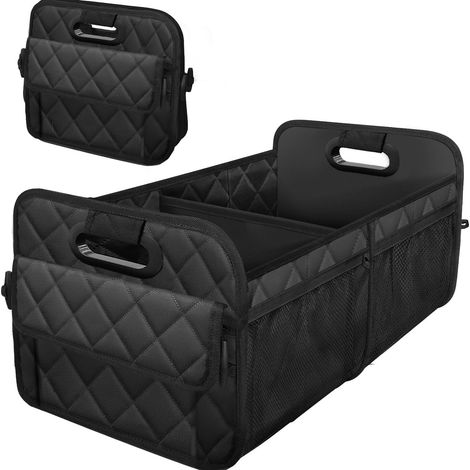 Boîte de Rangement Pliable pour Coffre de Voiture - Design Matelassé & Organisation Polyvalente (1/4)