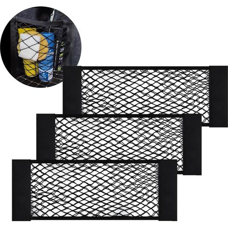 Filet de rangement extensible universel pour voiture, camion, SUV, van - Lot de 2, 2 méthodes d'installation (60 x 25 cm)