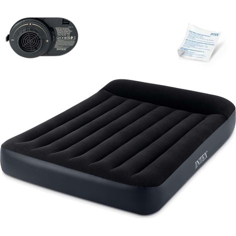 Inflatable Mattress 203x152 cm with Pump Velour Bed Intex 64150ND