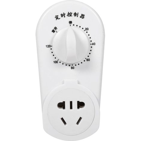 Ej.Life Cuque Zeitschaltuhr, 90° drehbares Design AC 220V 10A 30/60/120 Timer für Steckdosen, 4,9 X 2,4 X 1,1 Zoll für Pumpe Aquarium Lampe Elektrogeräte Lüfter(120 Minuten Timer-Steckdose) (1/5)