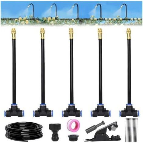 360° Curved Garden Automatic Irrigation System, Garden Irrigation Kit, Adjustable Nozzle, Automatic Watering for Garden, Garden Irrigation System for Outdoor Garden, Yard, Lawn (5M) (1/5)