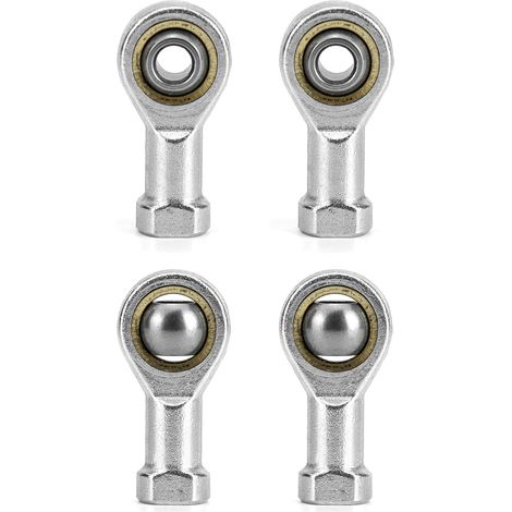 Lot de 4 roulements à rotule de 6 mm, roulement M6 x 1,0, filetage femelle métrique, filetage droit, autolubrifiant pour embouts de tige coulissante sphérique (1/5)