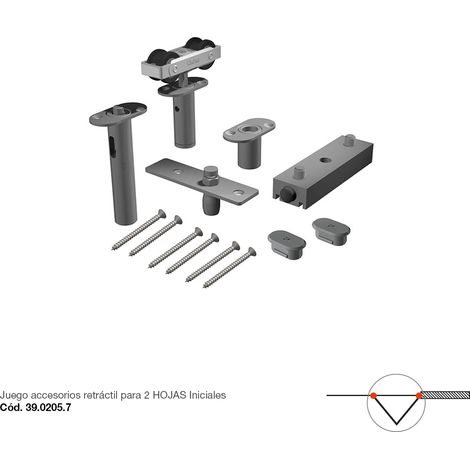 Acc. SF-A88D Pour 2 premiers vantaux - STAR FOLD - Accessoires pour portes pliantes jusqu'à 4 vantaux et max. 80 kg sans guide au sol (1/5)