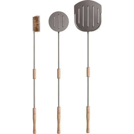 Spazzola/Pala/Paletta/Utensili per forno pizza in alluminio set 3pz - Mod. A