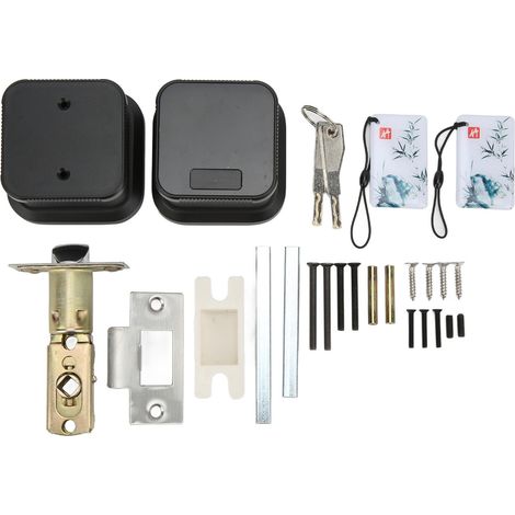Verrou intelligent noir carré Bluetooth empreinte digitale mot de passe M1 carte IC contrôle APP pour chambre intérieure maison d'hôtes (1/5)