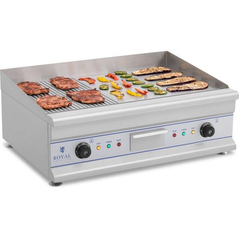 Plancha électrique - Royal Catering - Nervurée - Plaque : 75x 40 cm - Puissance : 2 x 3 200 watts (1/9)