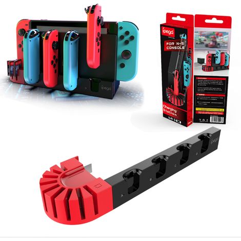Une station de charge pour Nintendo Switch et manettes Joy-Con OLED pouvant charger jusqu'à 4 manettes Joy-Con simultanément. (1/4)