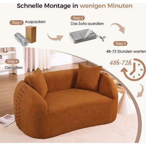 Canapé / salon de jardin, extérieur, terrasse, confort et déco, avec accoudoirs, orange, confort salon, assise moelleuse design (1/5)