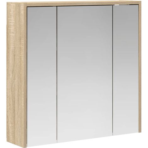 Bathroom Mirror Cabinet Sonoma Oak 63.5 x 16 x 62.5 cm vidaXL