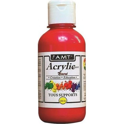 Peinture acrylique - AMT - Fevicryl - Rouge Nacré - 0,200 L - Multi-surfaces (1/2)